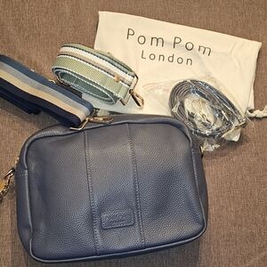 Pom Pom London Blue Crossbody Bag